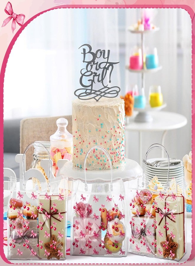 Tioncy 24 Pcs Cherry Party Favor Bags Pink Bow Red Cherries Clear PVC Gift Bags with Handles Candy Treat Basket for Little Cutie Baby Shower Decorations Wedding Birthday Summer Party Supplies - Image 5